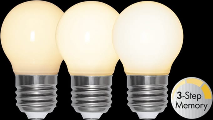3 standen - Kogellamp - E27 - 4W - Extra Warm Wit - 2700K - Opaal