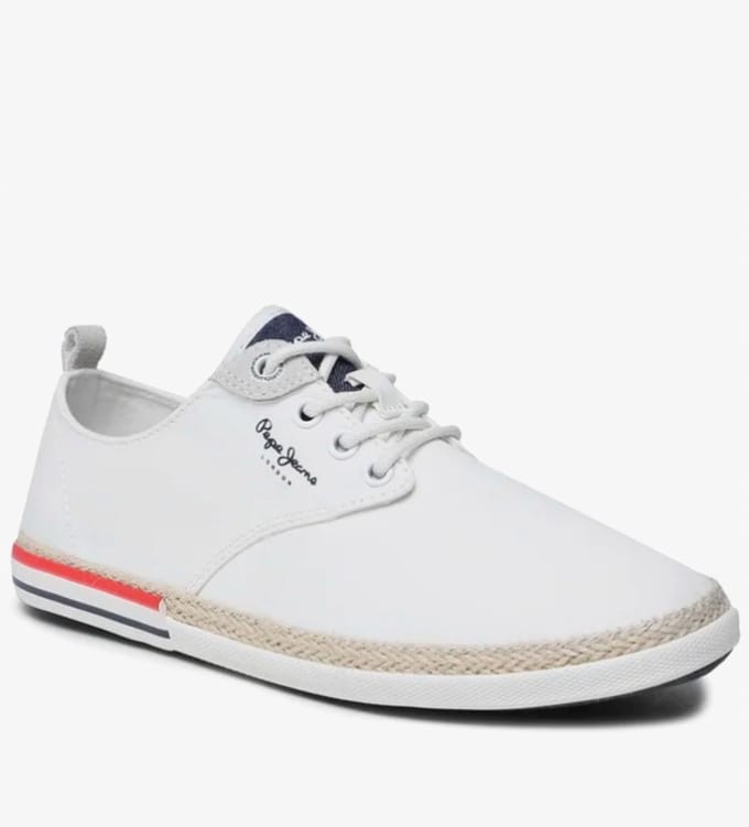 Pepe Jeans Heren Sneakers Wit Met Veters 46 Awe gray