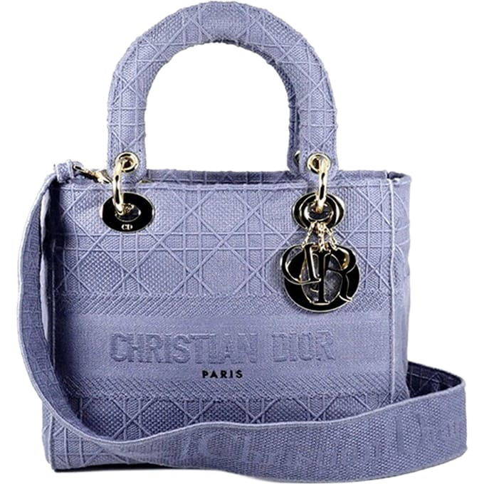 Dior Caro Mini Tas Paarse Canvas