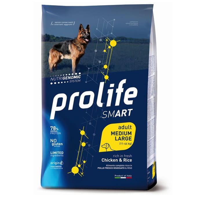 12kg Kip & Rijst Smart Adult Middelgroot/ Groot Ras Prolife Droge Honden