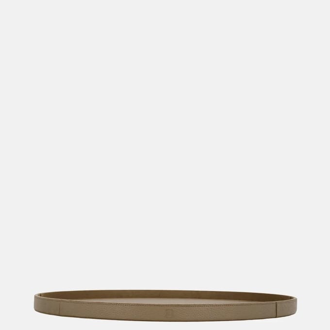 Chamada Lauren leren dienblad rond effen L taupe