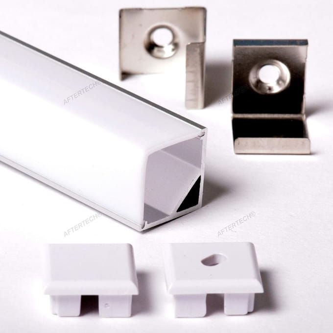 3 Meter Aluminium Profiel Hoek 16x16mm voor LED Strip met Matte Afdekking