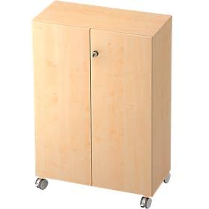 TOPAS LINE rolkast, 3 dossierhoogtes, afsluitbare deuren, ahorn decor/mapeldoorn decor