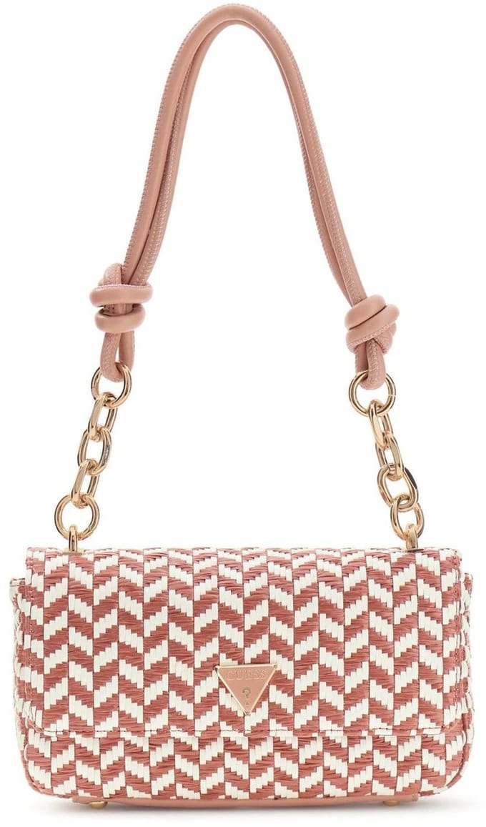 GUESS schoudertas Tessi Flap Shoulder Bag Coral Pink Multi koraalrood