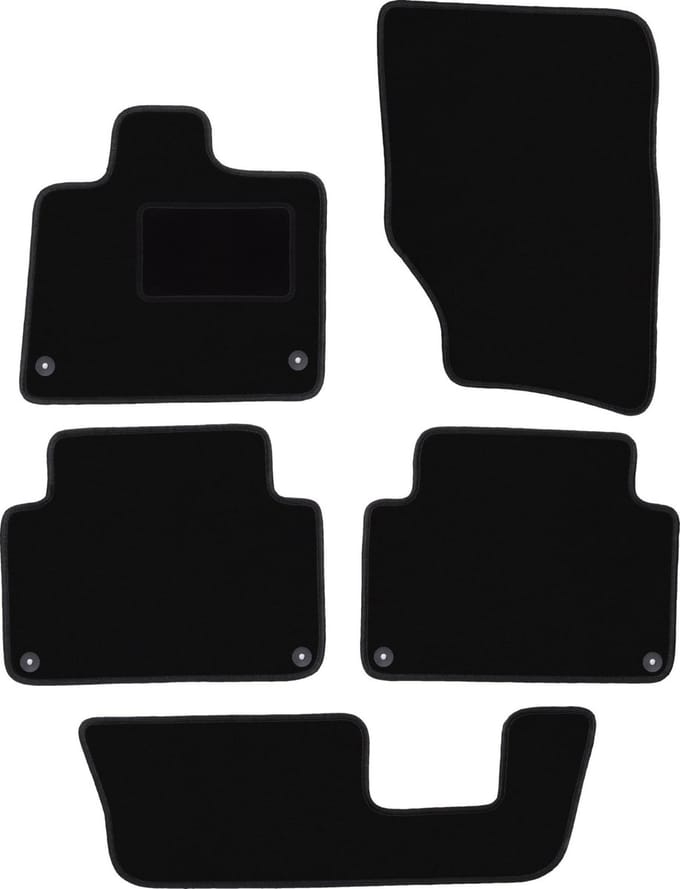 Zwarte velours vloermatten voor: Audi Q7 I 4L SUV (2005-2015)