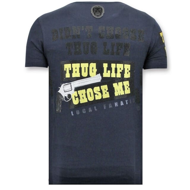 T-Shirt Heren Opdruk - The Chief Wanted - Blauw
