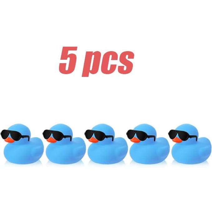 1-100 Stuks Mini Rubberen Eendjes Blauwe Set In Bulk Met Zonnebril Drijvend Piepend Klein Rubberen Eend Speelgoed Voor Feest Verjaardag Benodigdheden