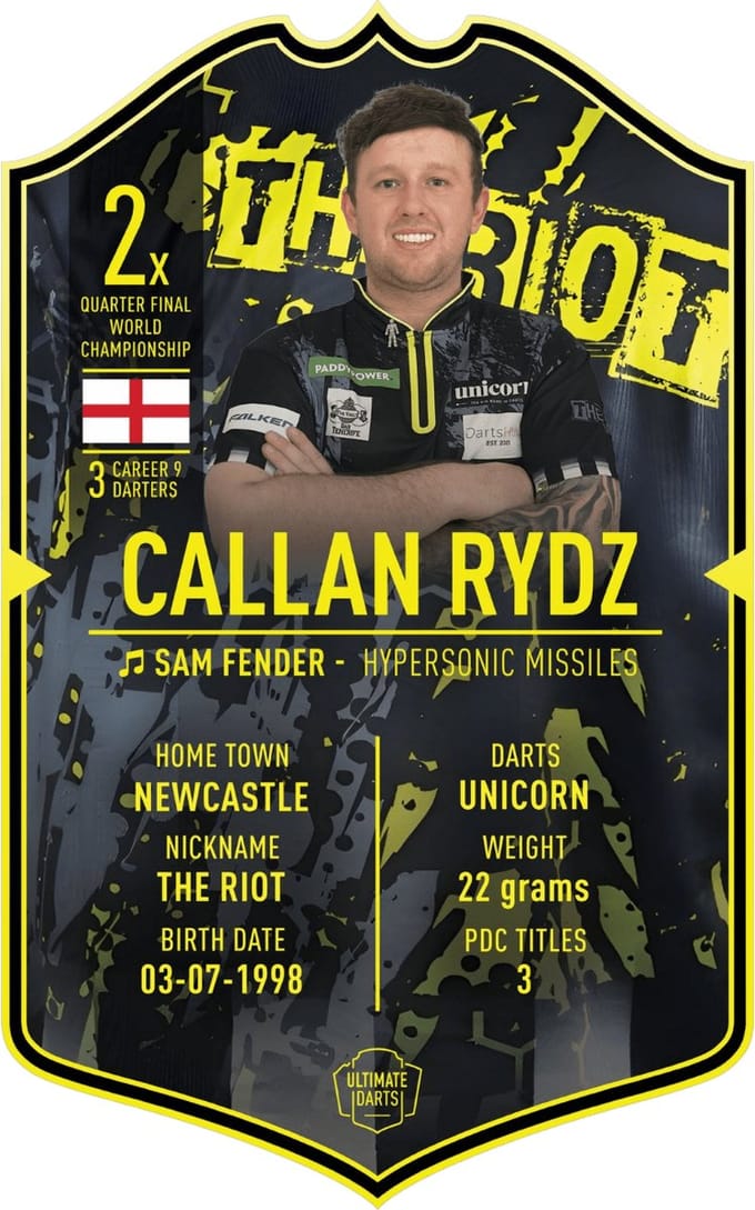 Ultimate Card Callan Rydz 2025 - 37x25 cm - Darten
