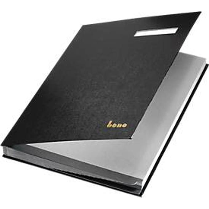 BENE vloeiboek, 18 waaiers, karton/kunstoffolie, zwart