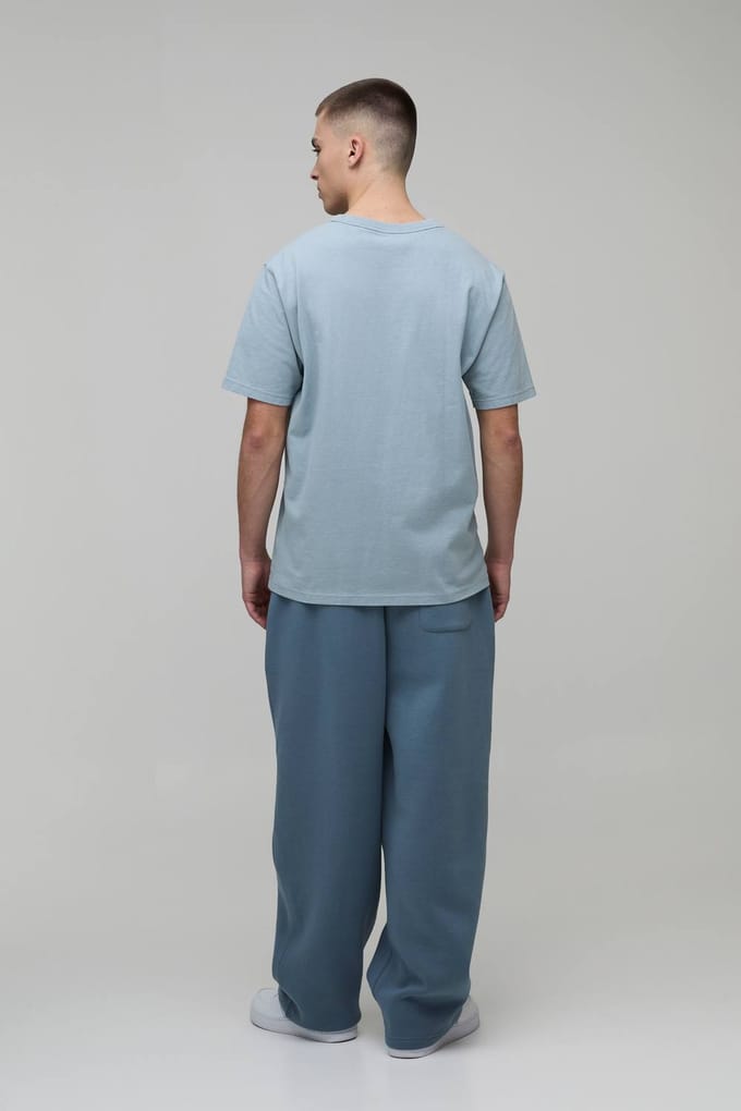 Joggingbroek Met Ballonpasvorm, Borduursel En Washed Effect | Slate | Size Medium