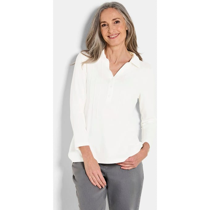 Tuniek van viscose-jersey - gebroken wit - Gr. 48 van Goldner Fashion