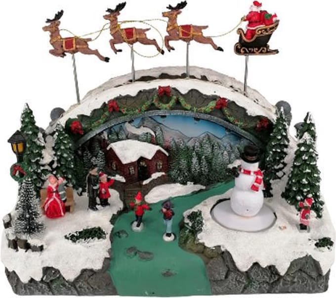 Animated & Musical Christmas Village met Santa Claus - Plastic - SILUMEN