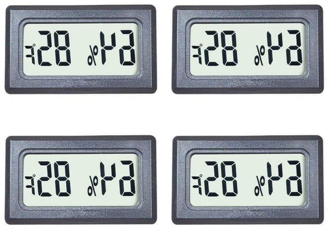 Digitale Mini Thermometer - Hygrometer Meter - Binnen Klimaat - 2-in-1 Meting - 4 Stuks - Wit