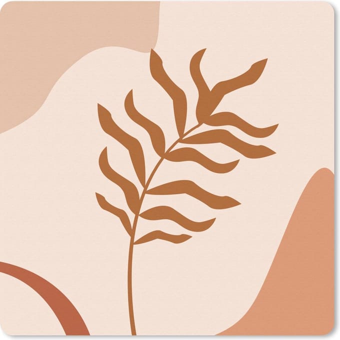 Muismat 20x20 cm - Mousepad Zomers - Plant - Vlekken - Muismatten