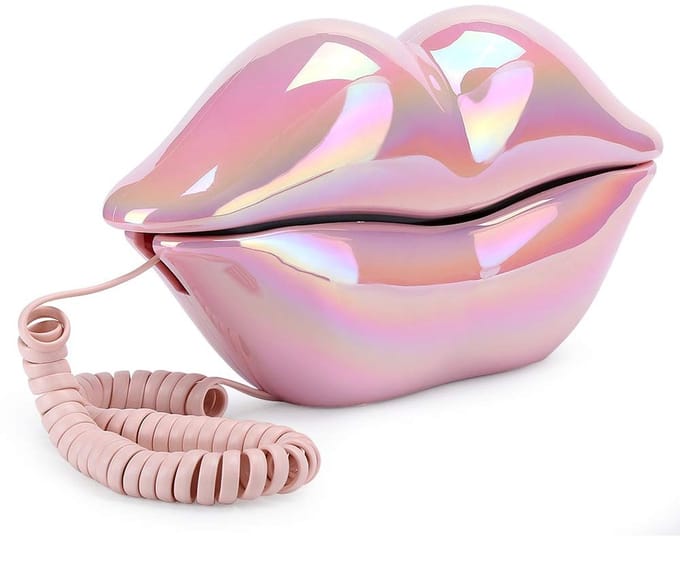 Dailygoods- Liptelefoon - Vaste Telefoon - Roze Telefoon - Decoratie - Thuis/Kantoor - Kunstdecor