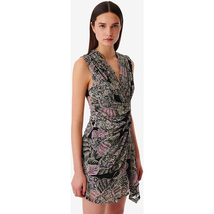 IRO Paris Rolina Black Multico Maat: L | Mini Jurken Outlet | Dames | Zwart