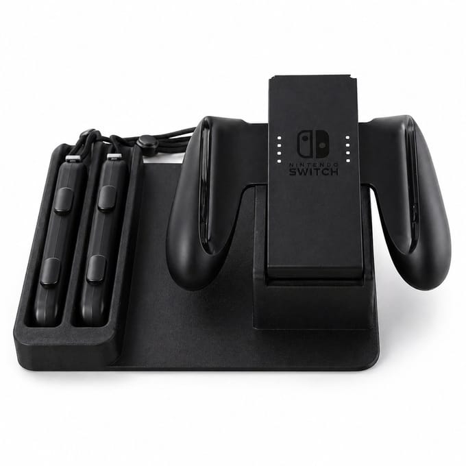 Controller houder geschikt voor Nintendo Switch Joy-Con - Standaard voor Joy-Cons en grip - Gaming bureau organizer - Zwart