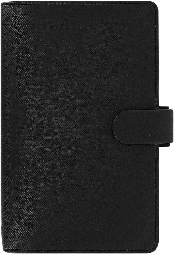 Compact Saffiano Agenda Organizer - Zwart PU Lederlook