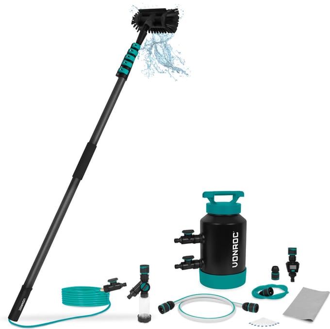 VONROC 3K Full Carbon Telescopische Wasborstel - 7,5 m en Waterontharder - Complete Set