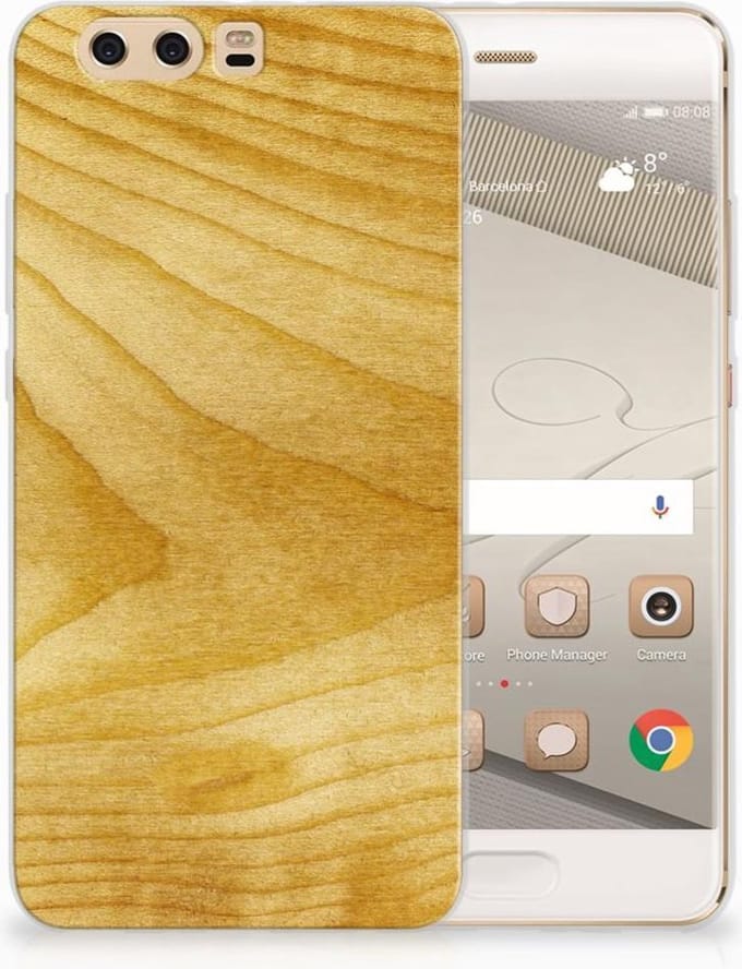 Huawei P10 Plus Bumper Hoesje Licht Hout