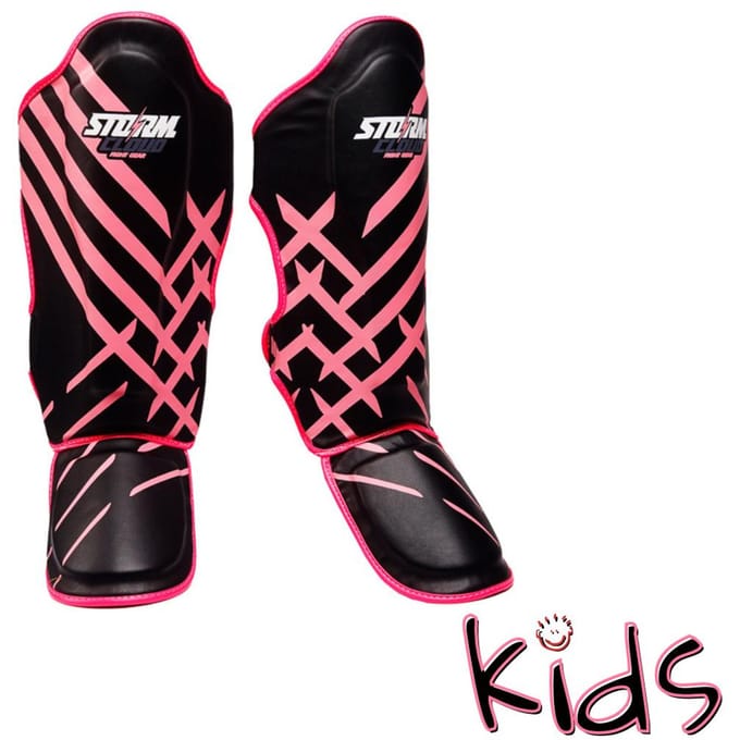 StormCloud Lynx Serie - Kinder Scheenbeschermers - Zwart-Roze - Junior L