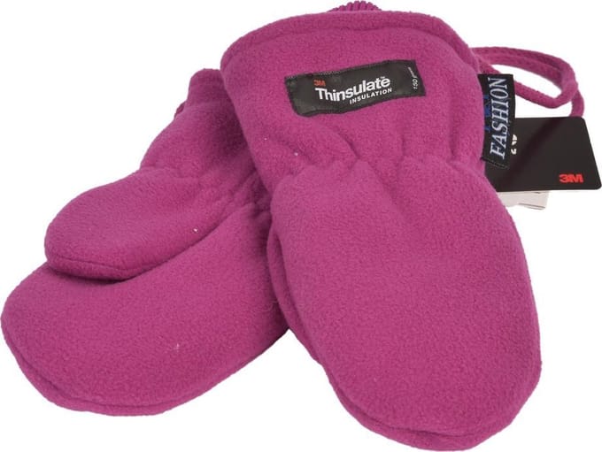 P&T Wanten Kinderen met Koordje - Fleece - Thinsulate Voering - Violet - 2j