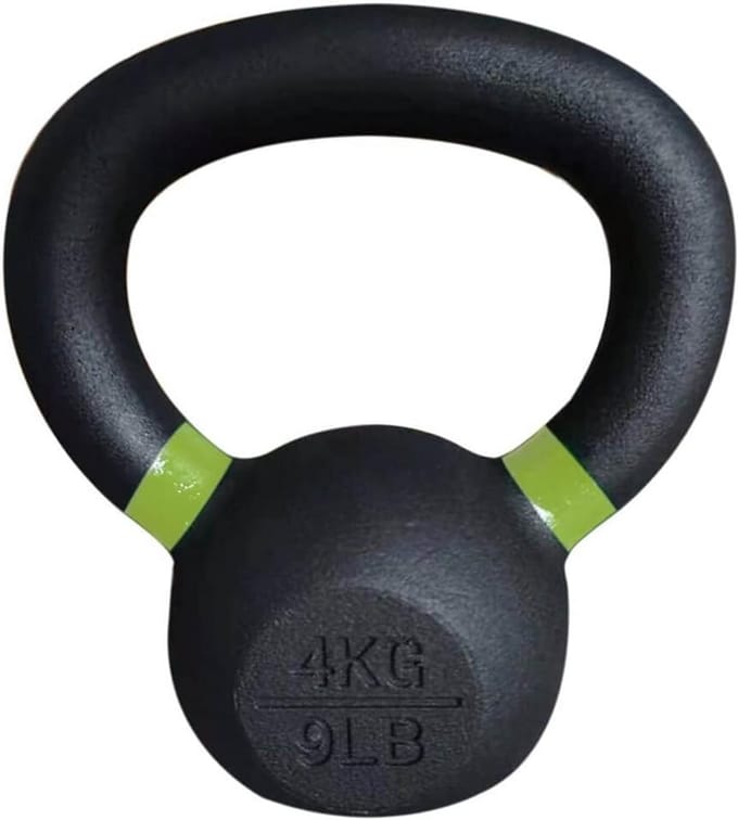 Dumbbell Set - Kettlebell Gewicht - Kracht Training - Platte Stabiliteitsbasis - 4 kg - Zwart