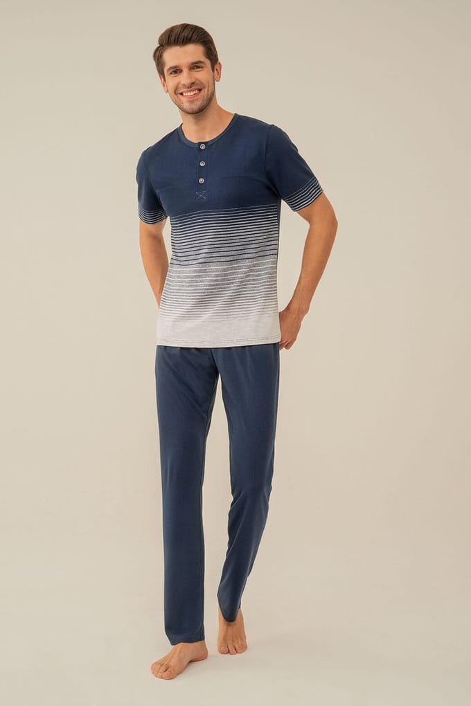 Feyza - Heren Pyjama Set, Korte Mouwen - S
