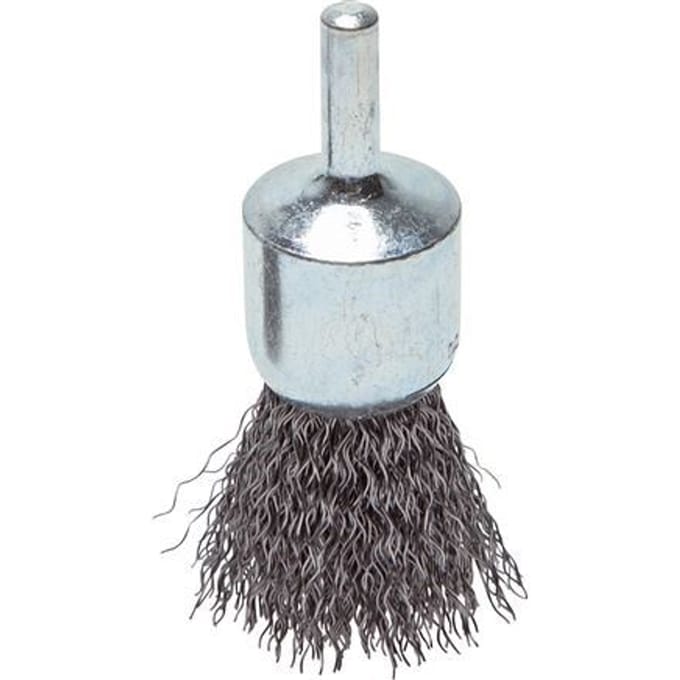 Staaldraad Gegolfde Staalborstel Met Een Diameter 12 mm/ As 6 mm. [2 Stuks]