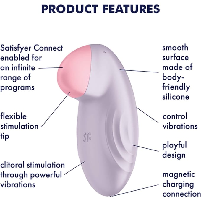 Satisfyer, vibrator, oplegvibrator, 'Tropical Tip Connect App', Bluetooth, met app, speels design