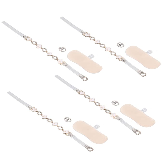 2 paires de sangles de talon dissimulées, détachables, réglables, élastiques, décoratives spéciales white