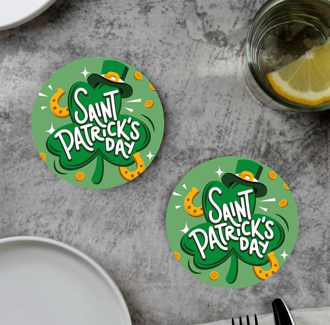 GR onderzetters voor glazen -Saint Patricks Day - Vinyl - 6st