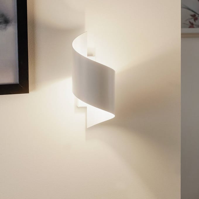 EMIBIG LIGHTING Wandlamp Spiner wit, hoogte 30 cm, staal