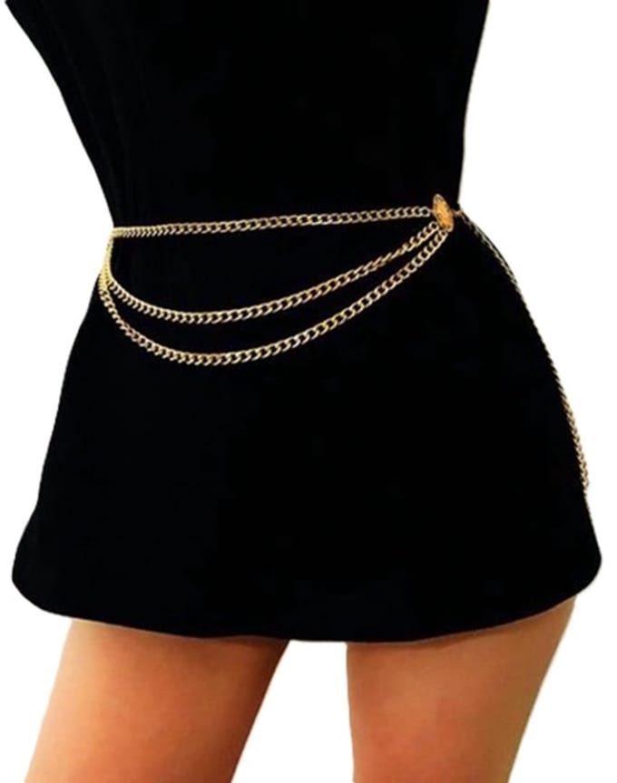 Chain Belt I Verstelbaar I Taille Riem I Maximaal Omtrek 90 CM I Goud