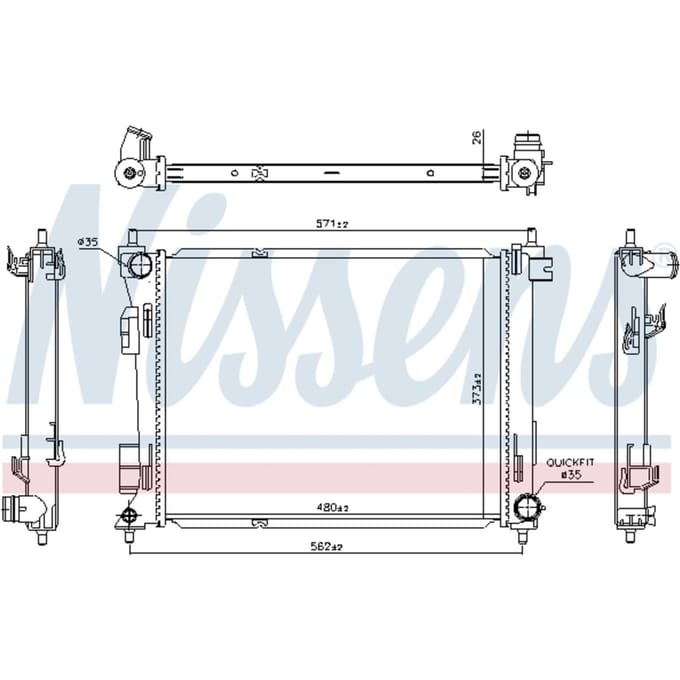 Radiator, motorkoeling NISSENS 606731