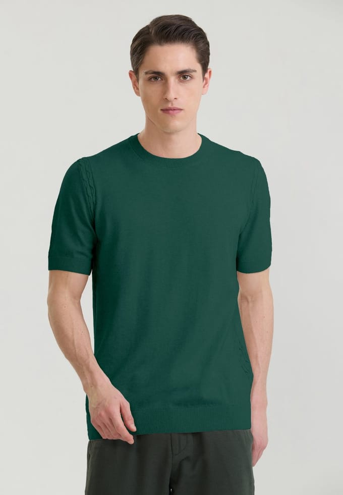 Felix Hardy Tshirt Ronde Hals 100% Katoen Heren Donkergroen - 2Xl