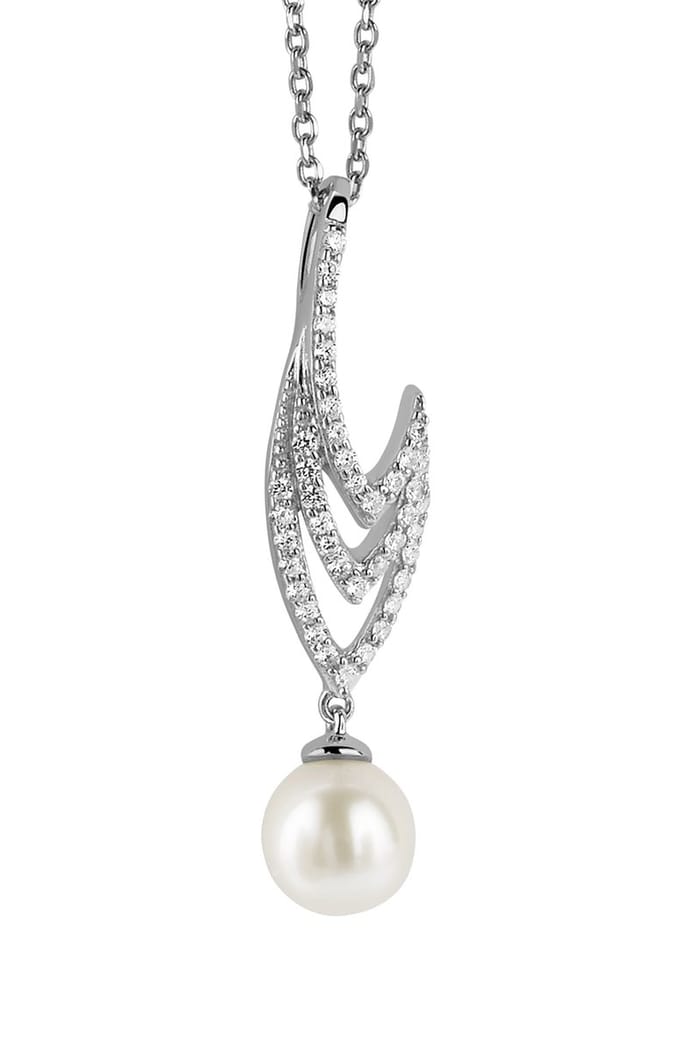 Orphelia Hanger + Ketting Sweetwater Pearl Zirconium ZH-4792