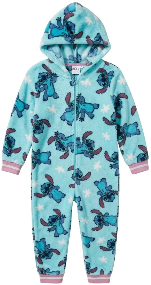 Lilo & Stitch Onesie - Maat 122/128 - Polyester - Pyjama - Blauw