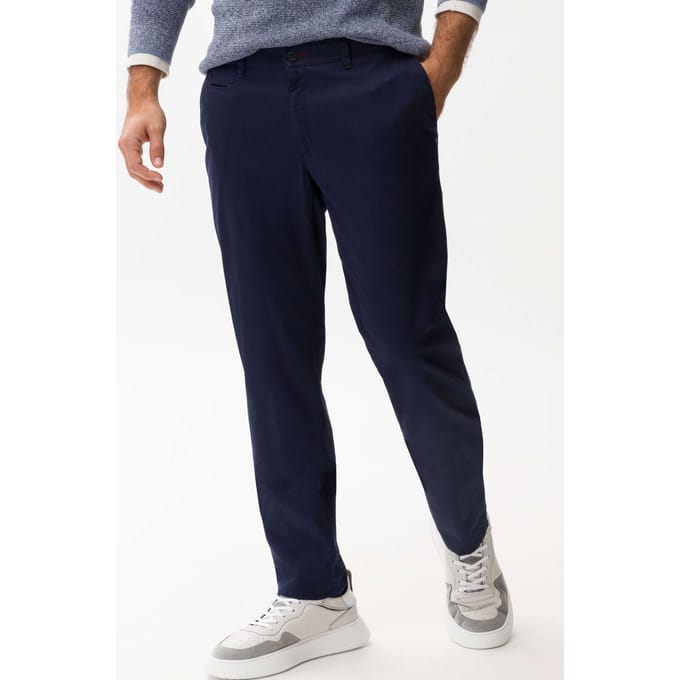 Brax Heren Flatfrontbroek  Style FABIO IN marine, donkerblauw, maat 46/30