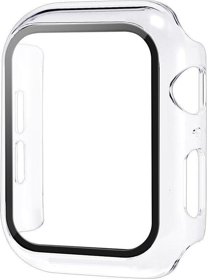 Hoesje geschikt voor Apple Watch 40MM - Hardcase - Screenprotector - Kunststof - Transparant