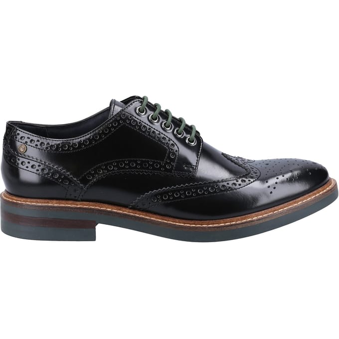 Base London Woburn Excel Heren Brogues Schoenen Zwart