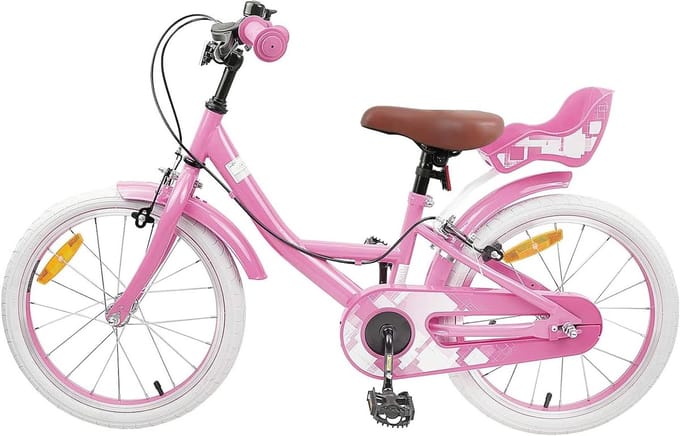 Kinderfiets - Meisjesfiets Kinderloopfiets - Leren Fietsen - Stalen Frame - 18 inch - Lichtroze