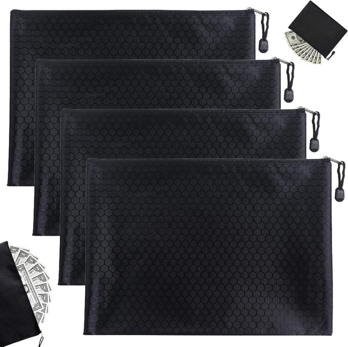 Documenten Organizer Set van 4 Stuks, Waterdichte A5 Tas met Rits, Perfect voor Geldbeheer en Schoolgebruik