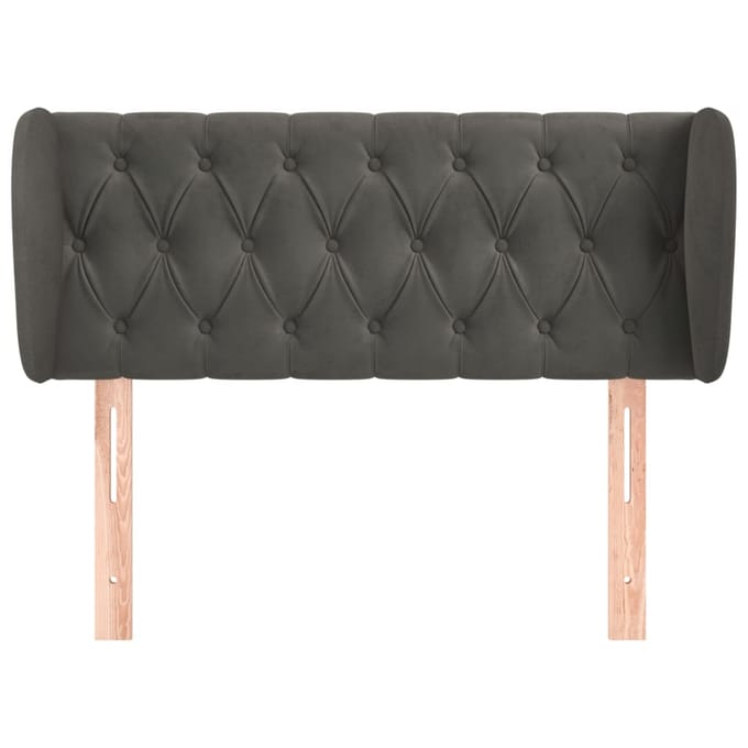 vidaXL - Hoofdbord - met - randen - 103x23x78/88 - cm - fluweel - donkergrijs