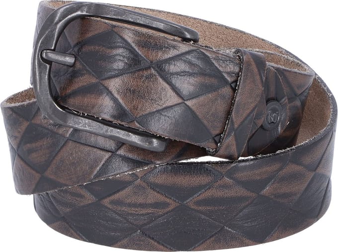 b.belt Riem Ledergürtel W100 Grau Taupe - Anthrazit Grau Bruine Veelkleurig