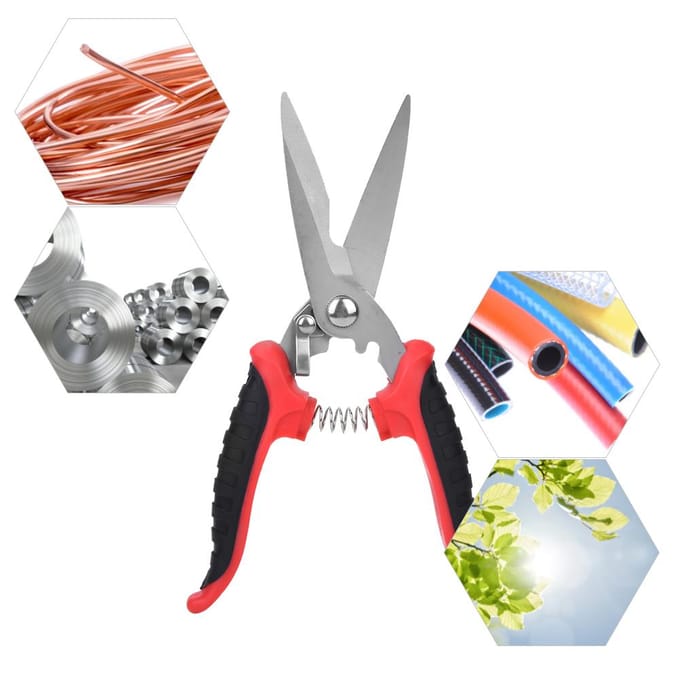 Elektronische Kabelschaar Plastic Handvat Multifunctioneel Roestvrij Staal Hardware Handgereedschap gray
