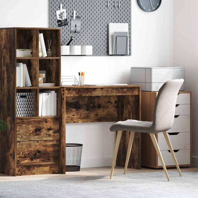 vidaXL - Bureau - Rook - Eiken - 80 - x - 40 - x - 76 - cm