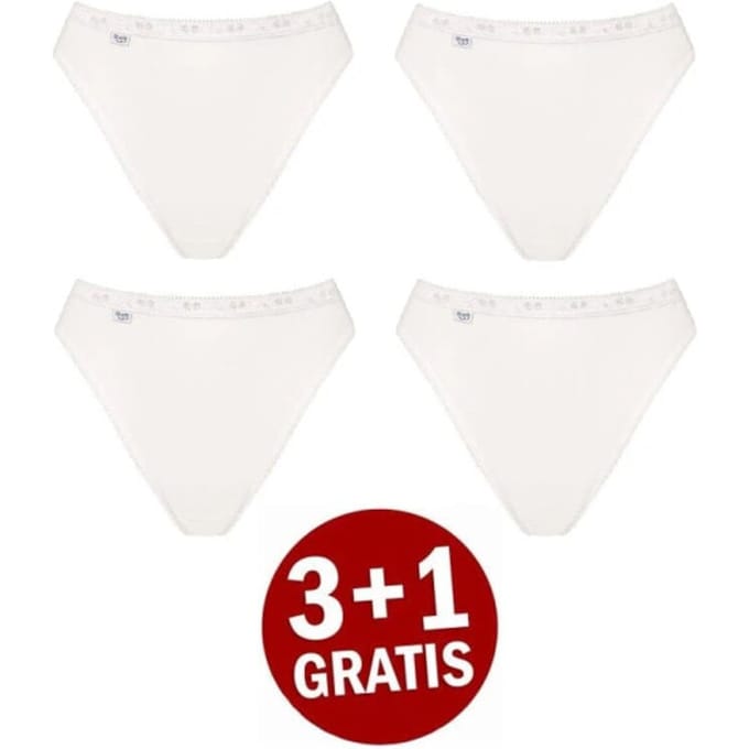 sloggi Basic+ Dames Tai slip - 4-pack - Wit - Maat 42