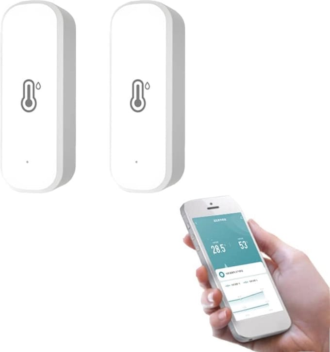 Draadloze Wifi & Zigbee Binnen Temperatuur en Vochtigheidssensor met App Melding