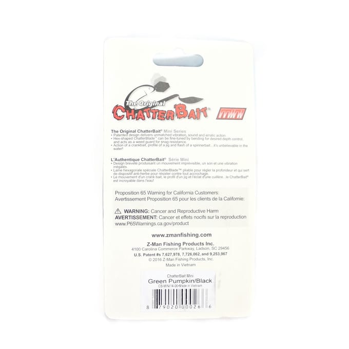 Zman Chatterbait Mini 3/8 oz Zinkend Kunstaas Groen Pompoen Paars (0778) blue